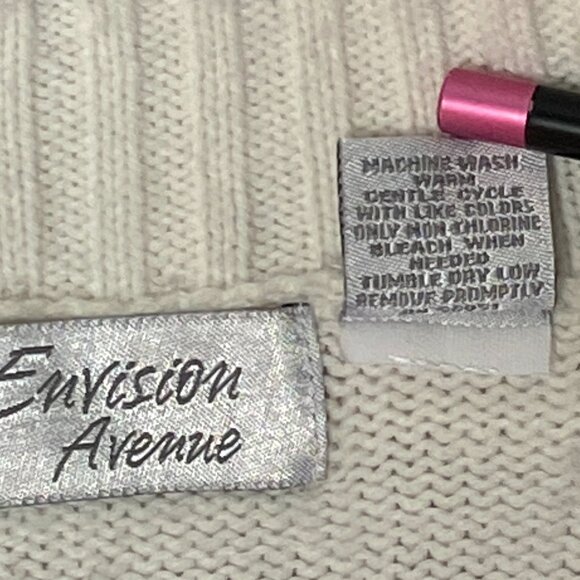 Envision Ave Long Raglan Sleeve Knit Turtleneck Ski Sweater Plum White Pink XL - Picture 11 of 11
